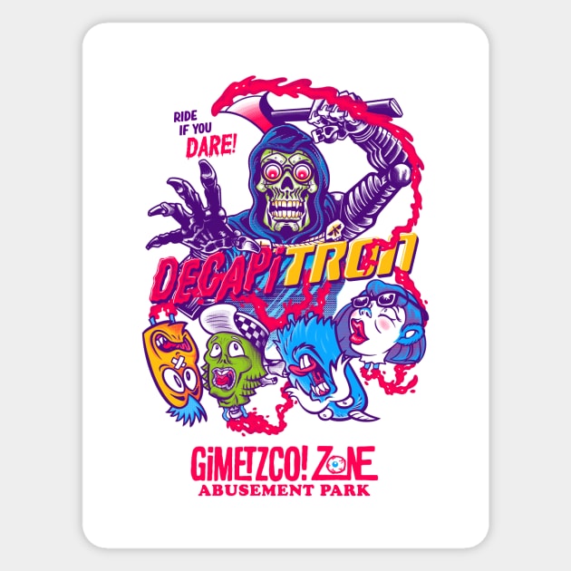 Decapitron G’Zap! Front/back Sticker by GiMETZCO!